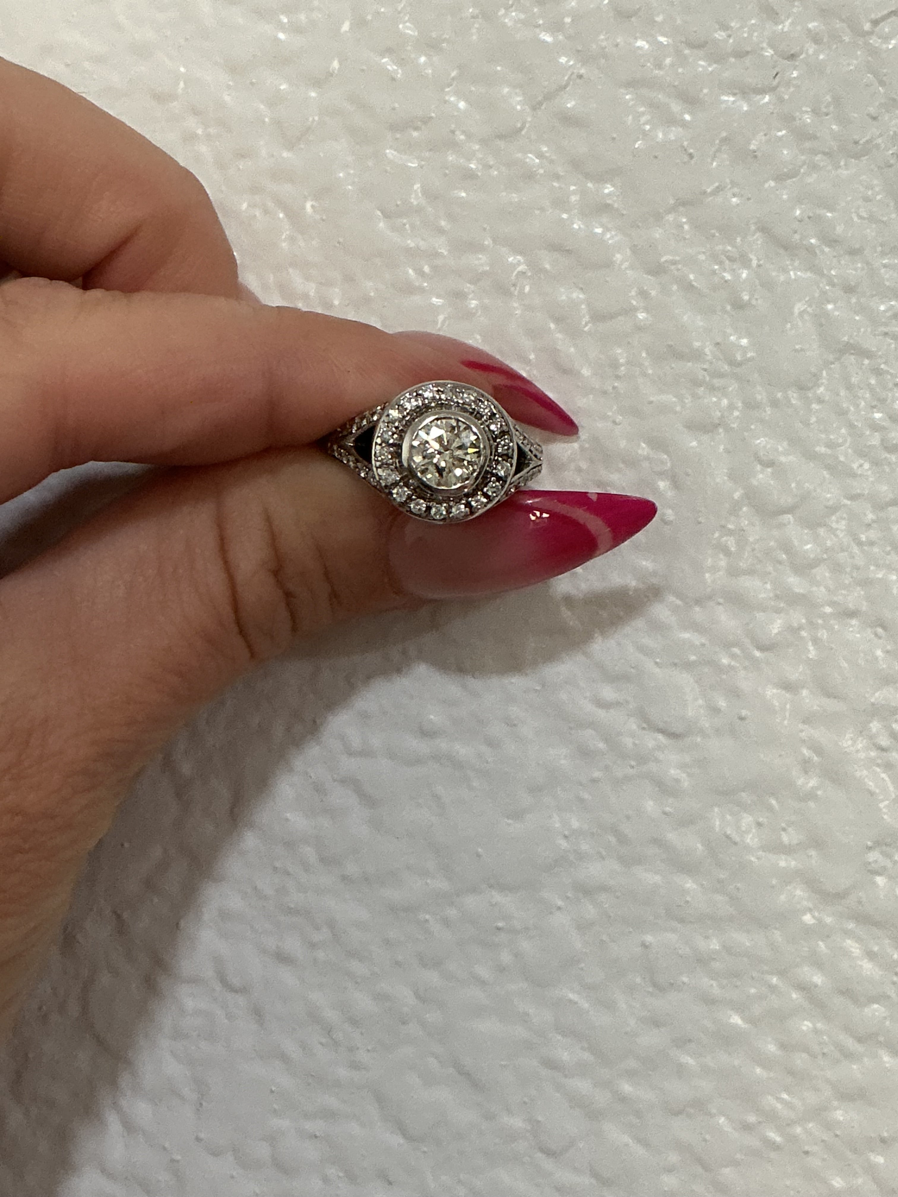 Diamond White Gold Halo Ring