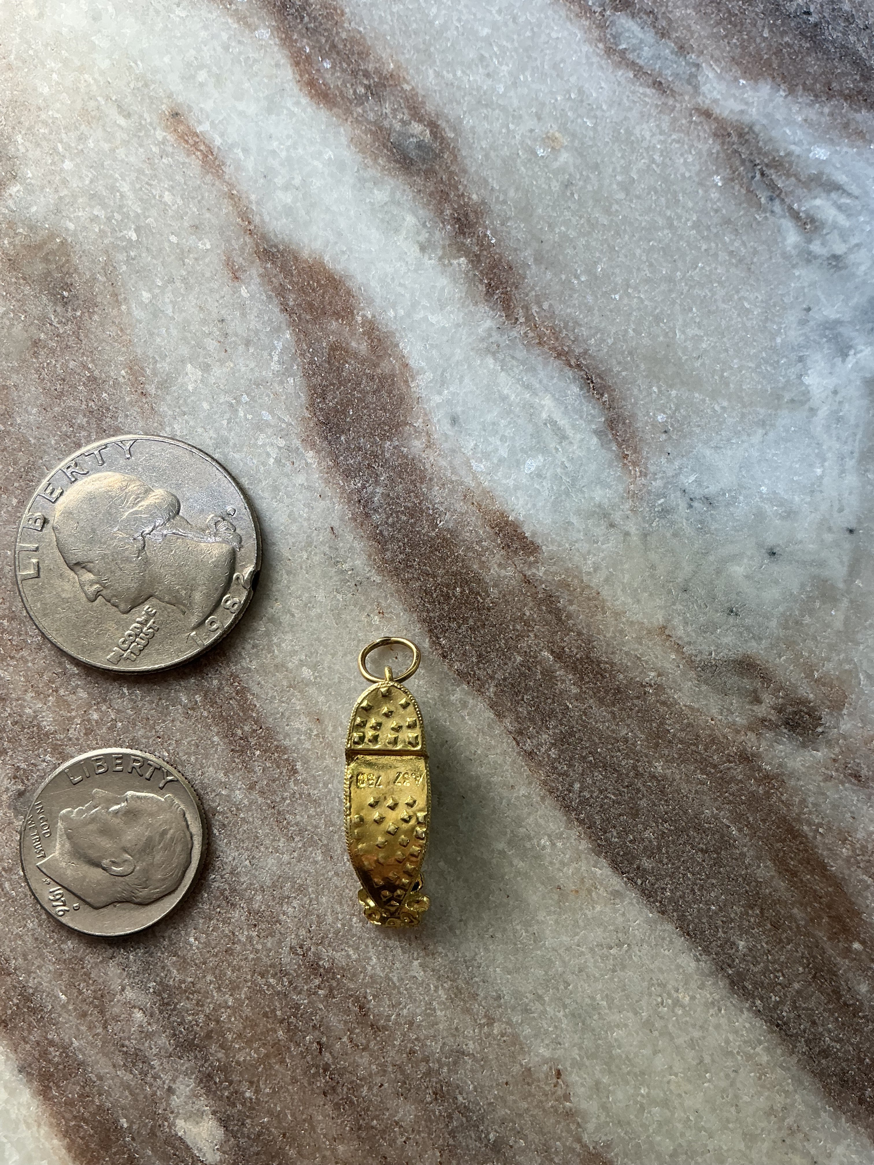 18K Gold Moroccan Slipper Charm