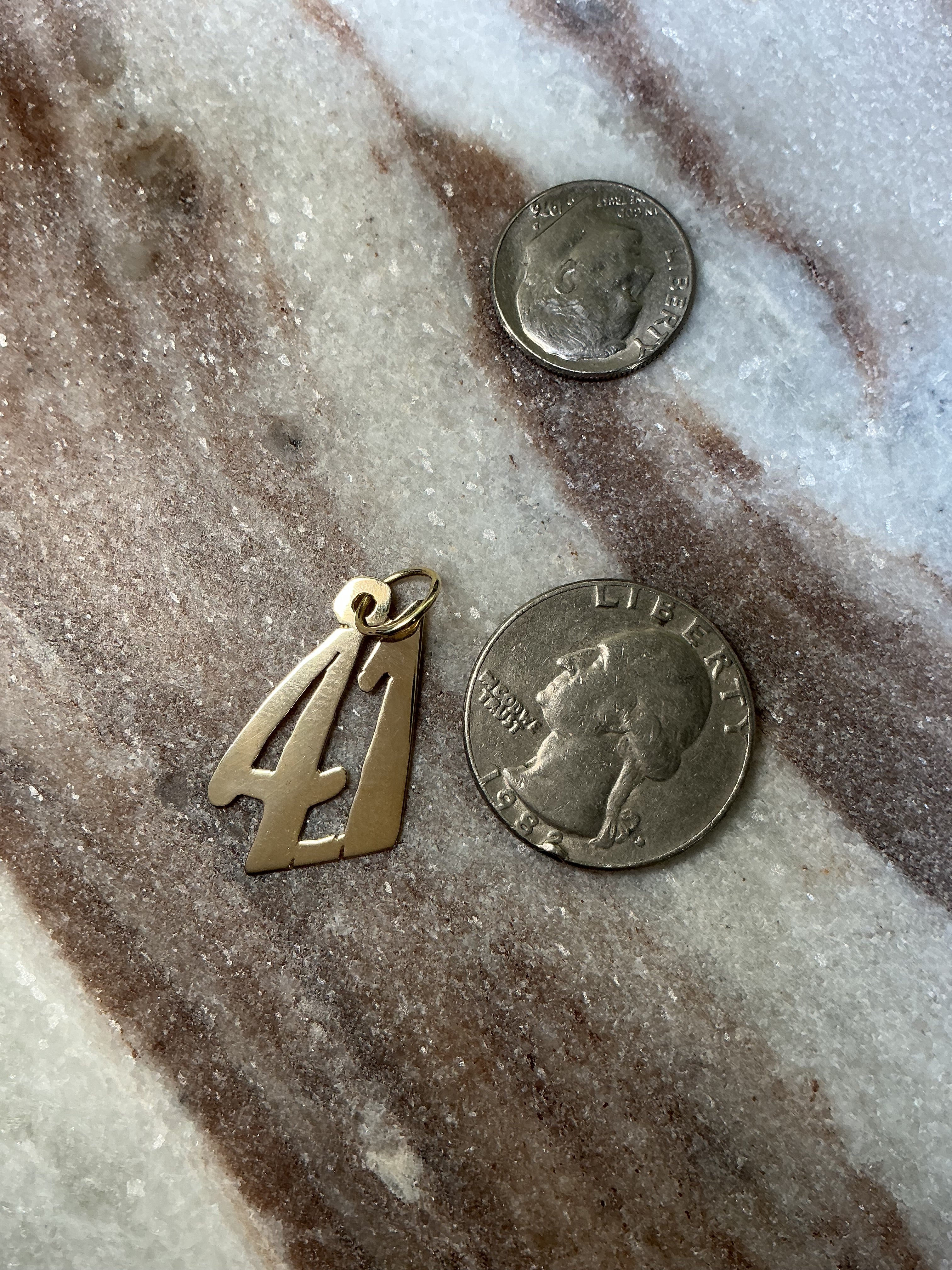 14K Gold Number 41 Charm