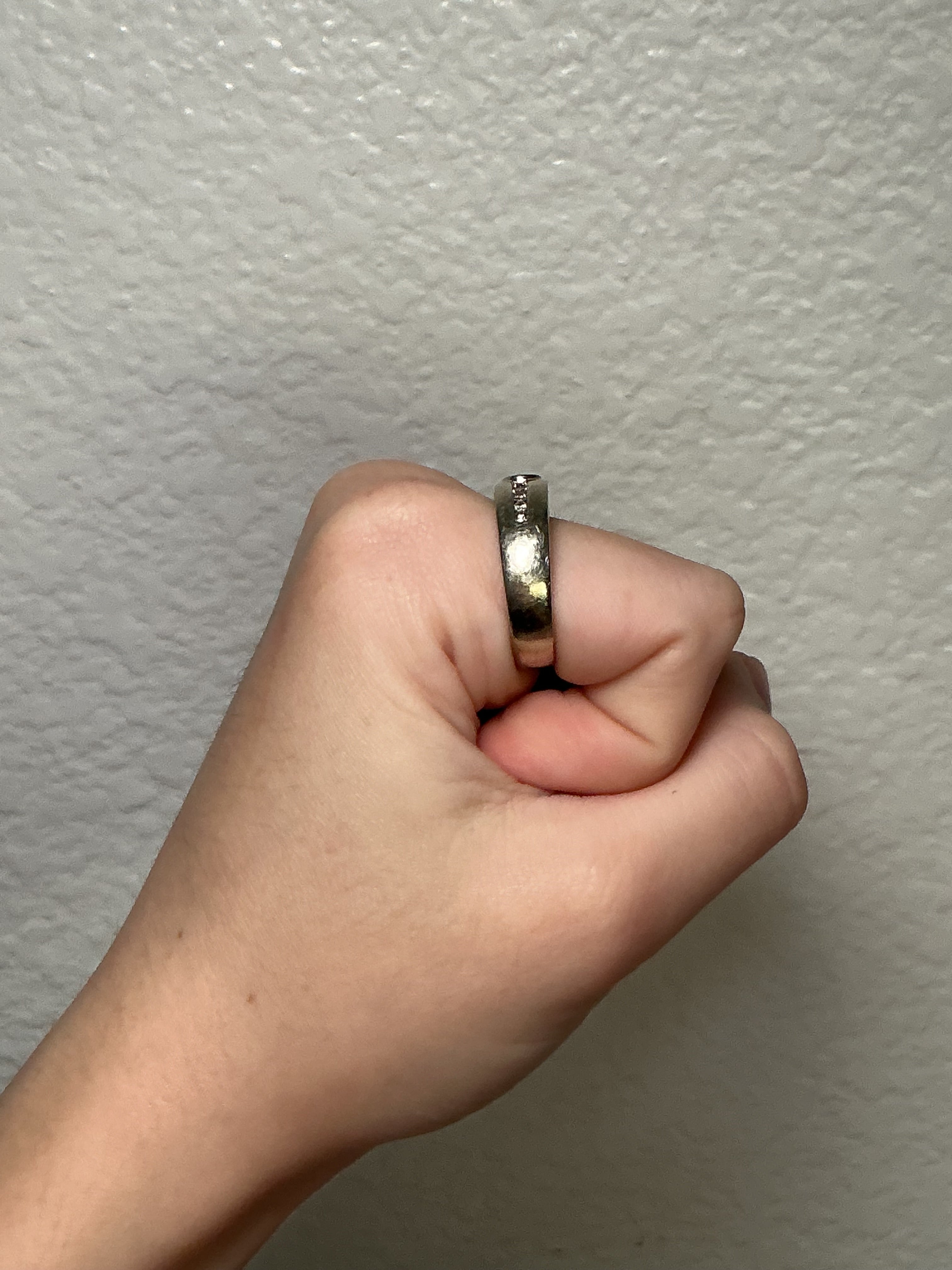 14K White Gold Diamond Band Ring