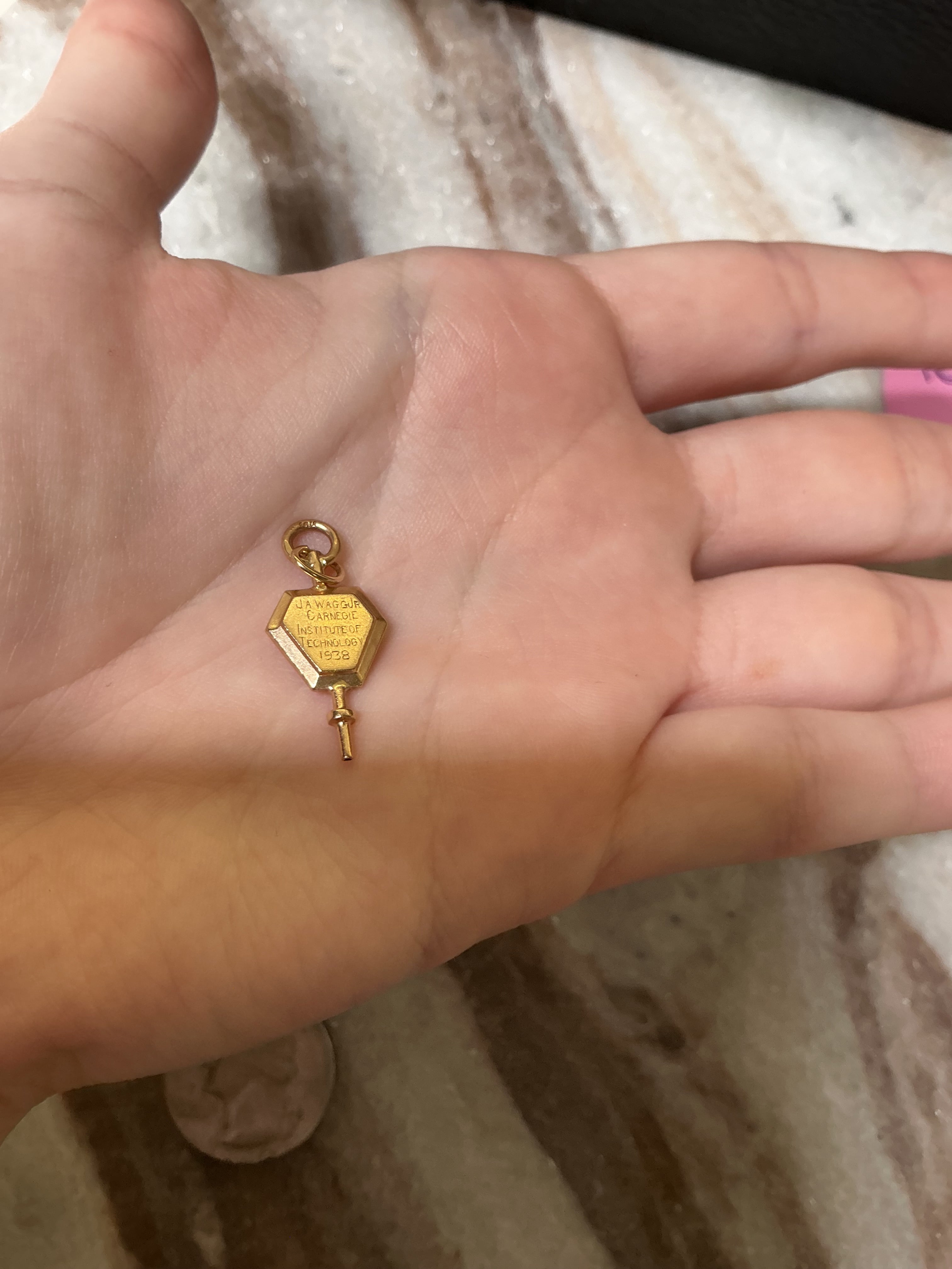 10K Gold Pi Delta Epsilon Charm