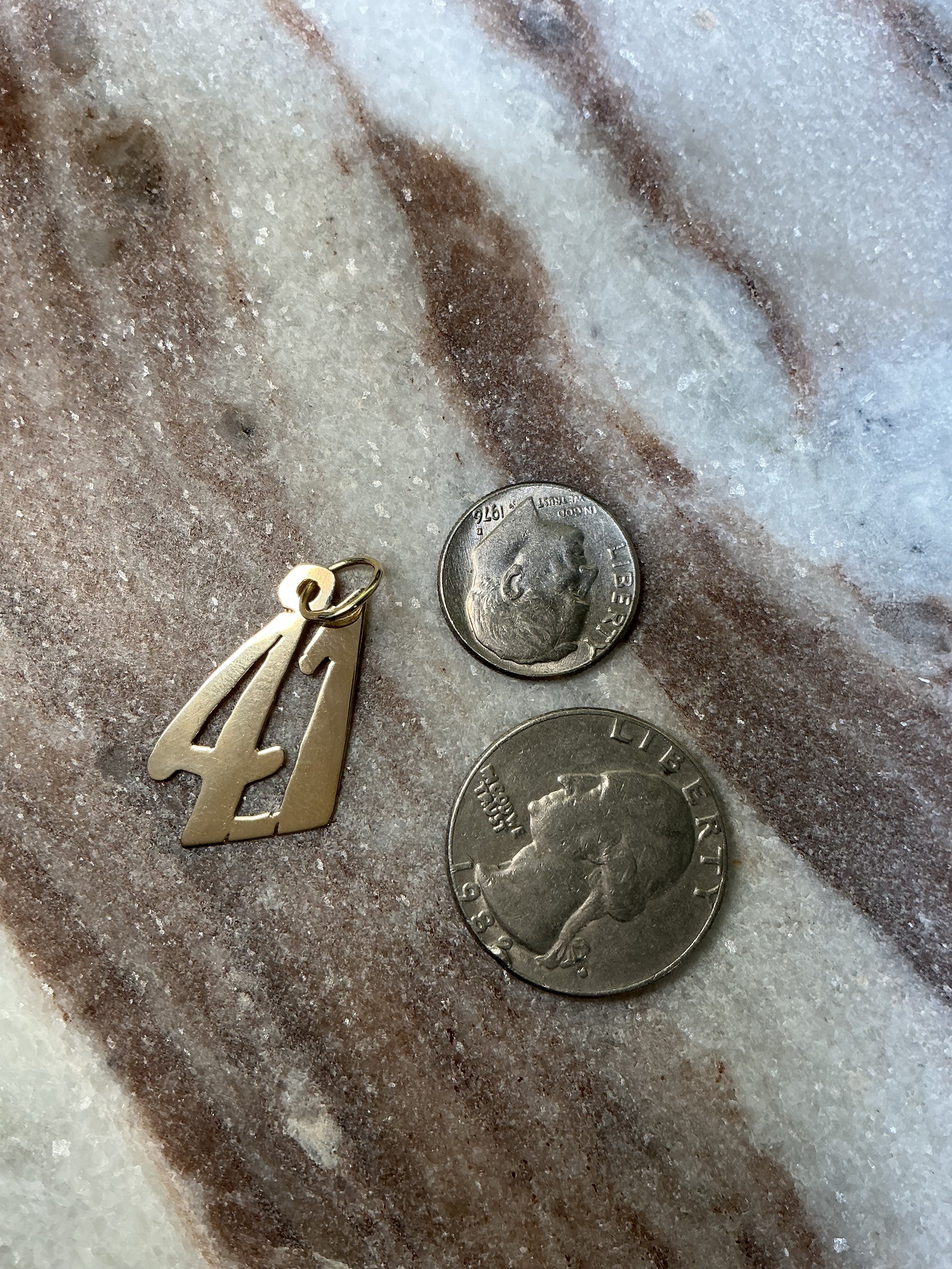 14K Gold Number 41 Charm