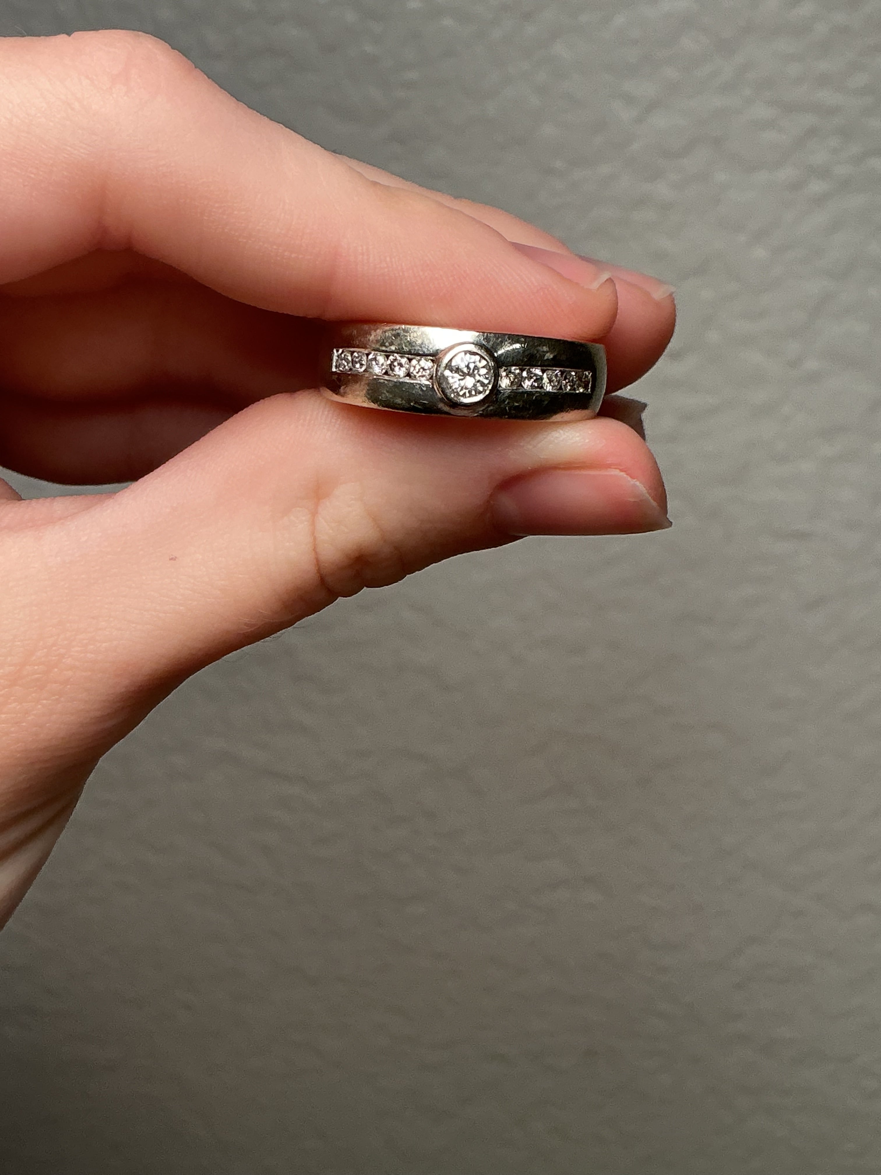 14K White Gold Diamond Band Ring