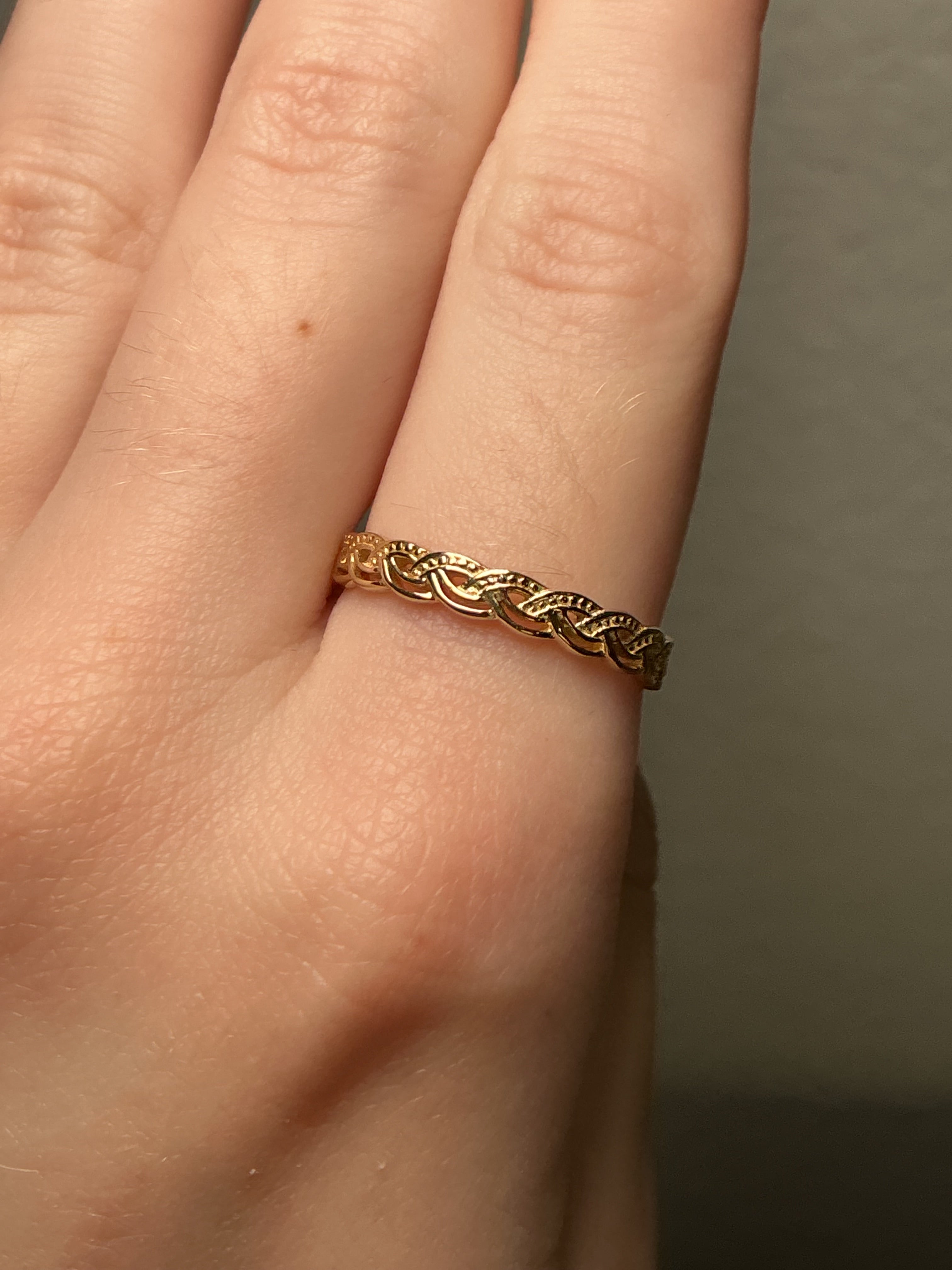 Celtic Interwoven Gold Band Ring