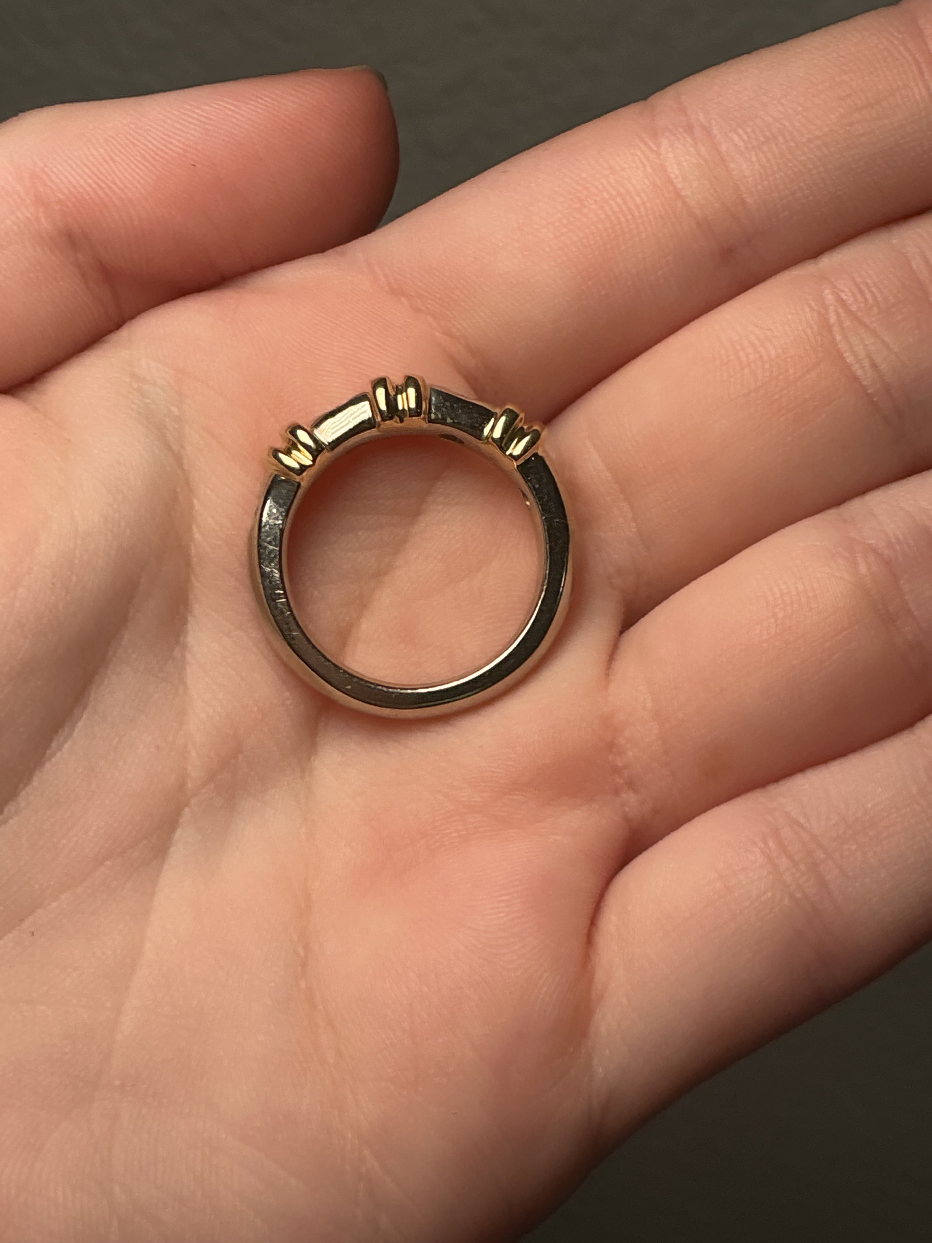 14K Two-Tone Diamond Stacker Ring