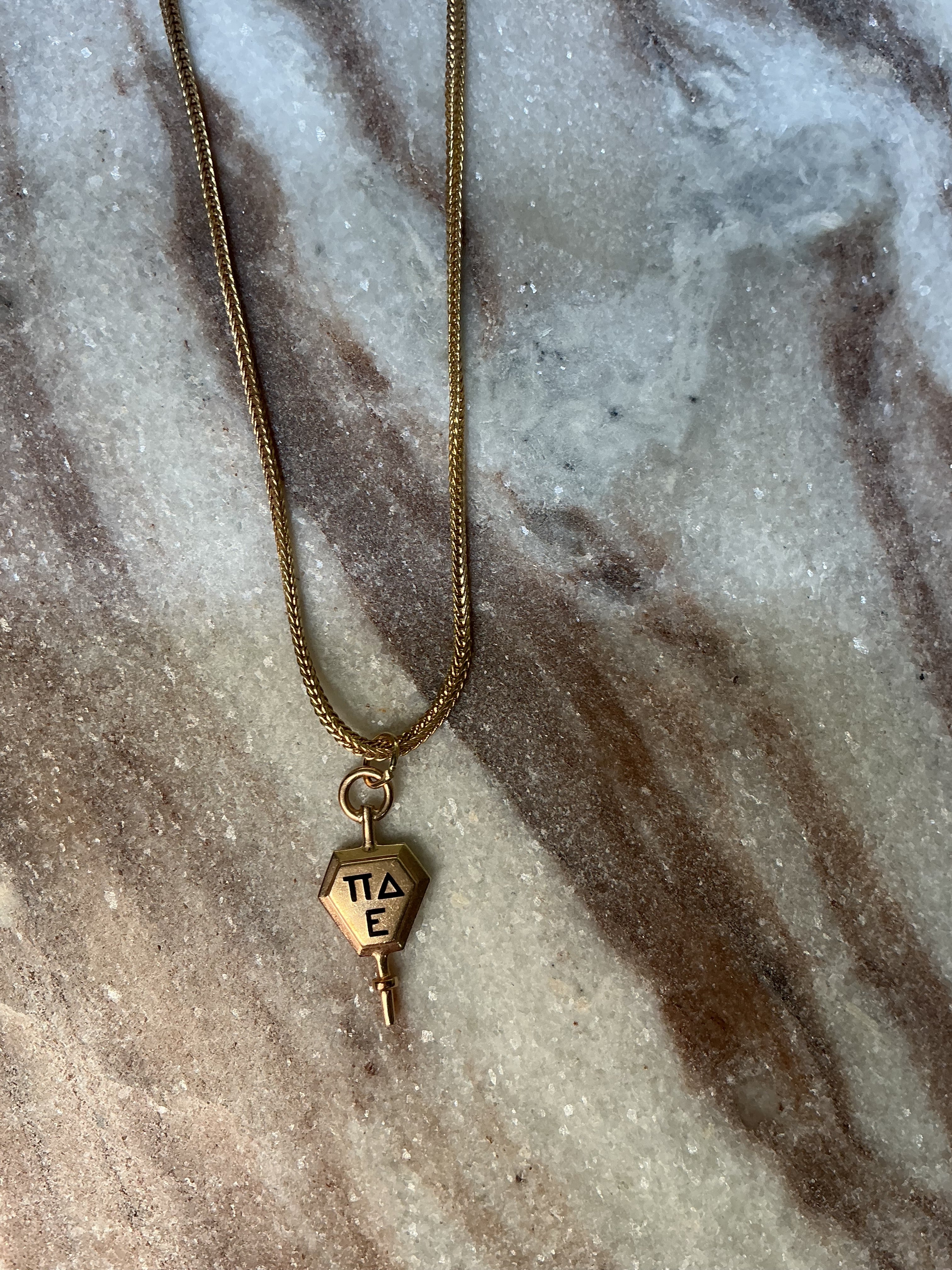 10K Gold Pi Delta Epsilon Charm