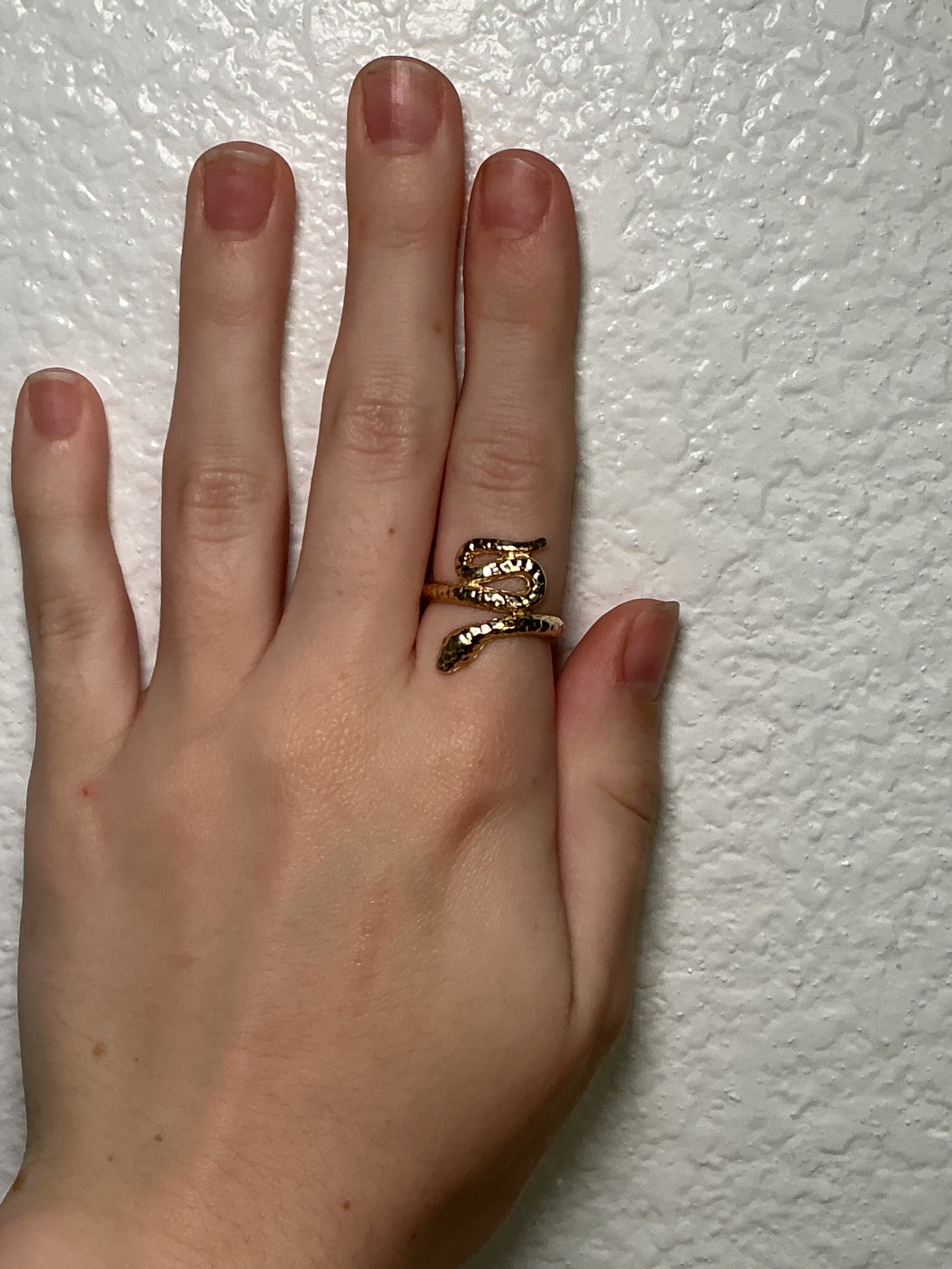 Textured 14K Yellow Gold Snake Wrap Ring