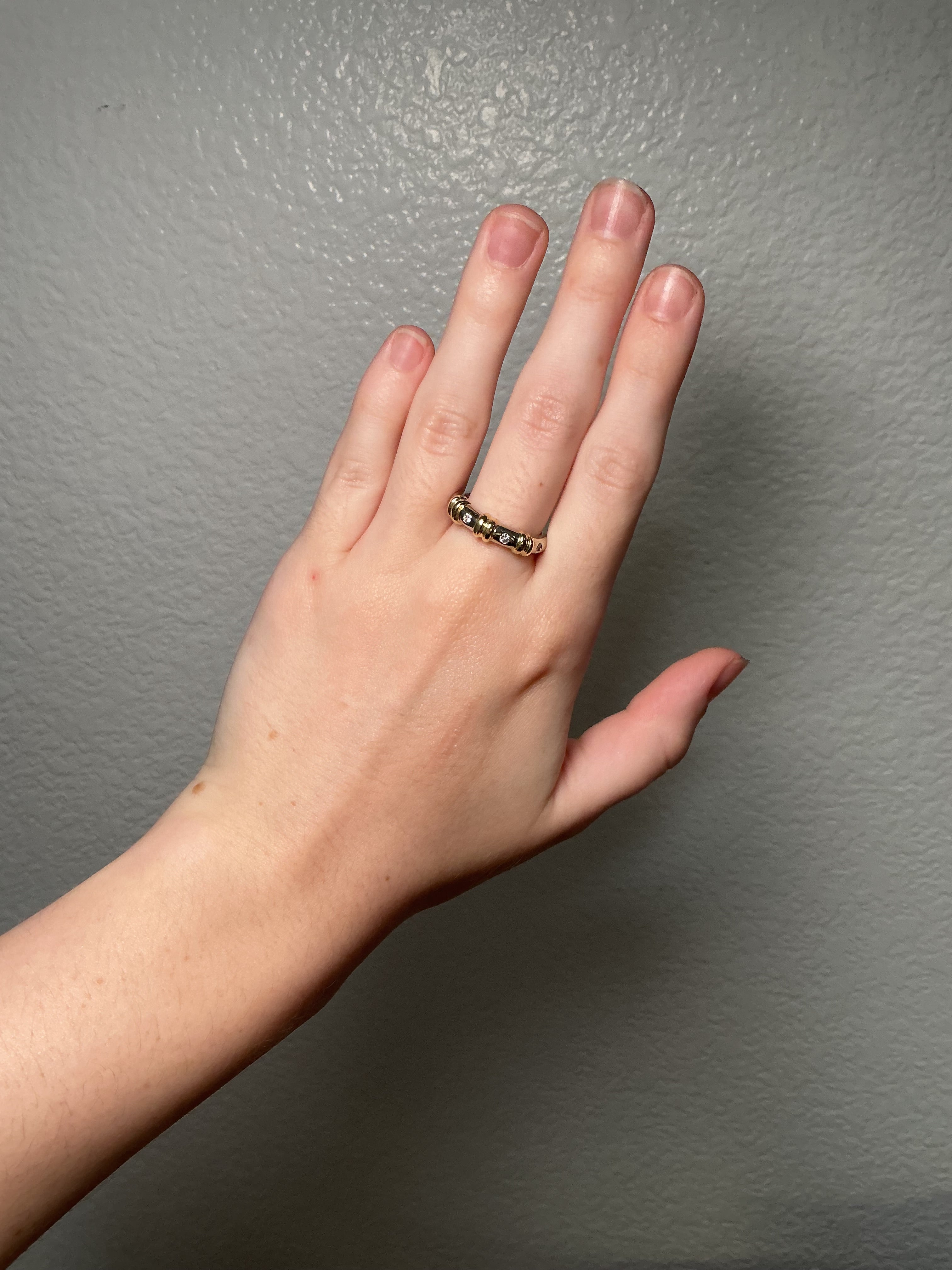 14K Two-Tone Diamond Stacker Ring