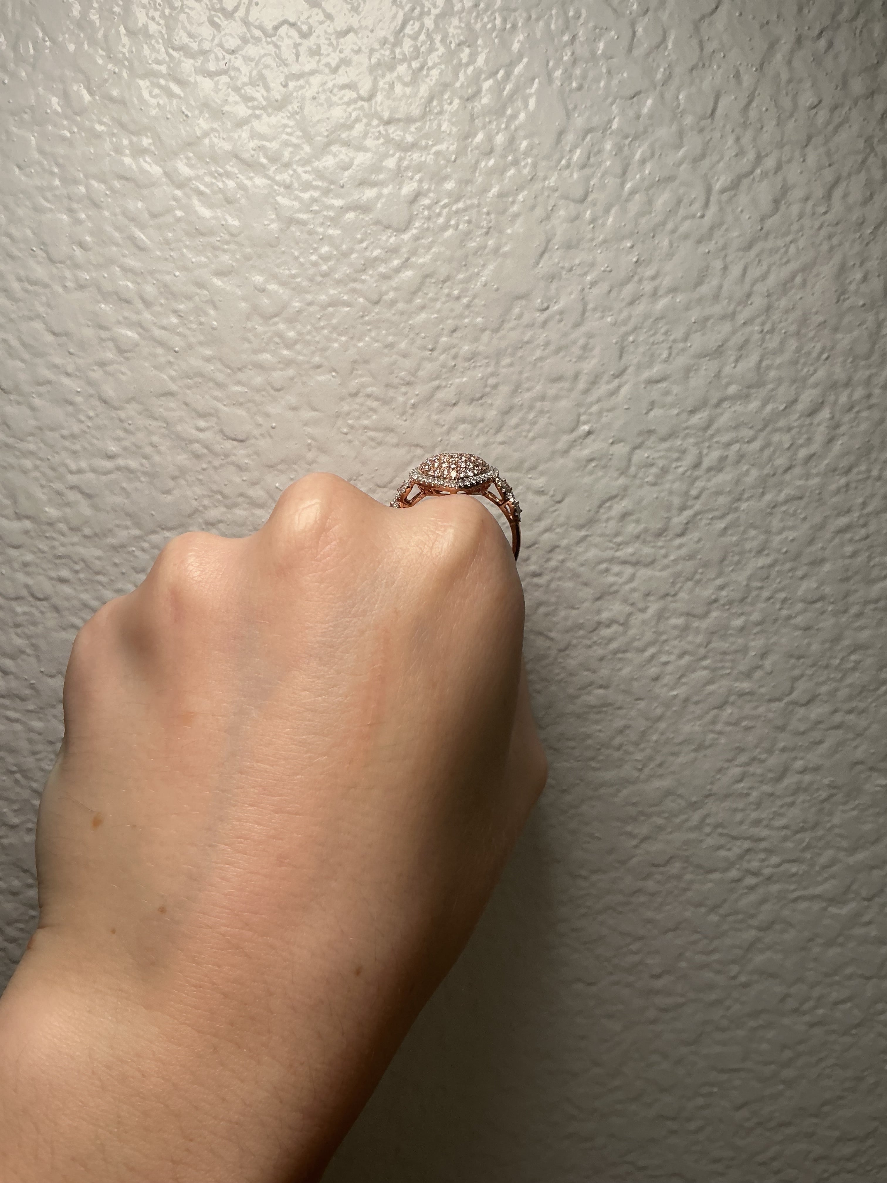 14K Rose Gold Heart Diamond Ring