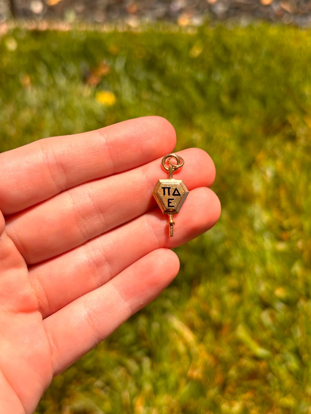10K Gold Pi Delta Epsilon Charm