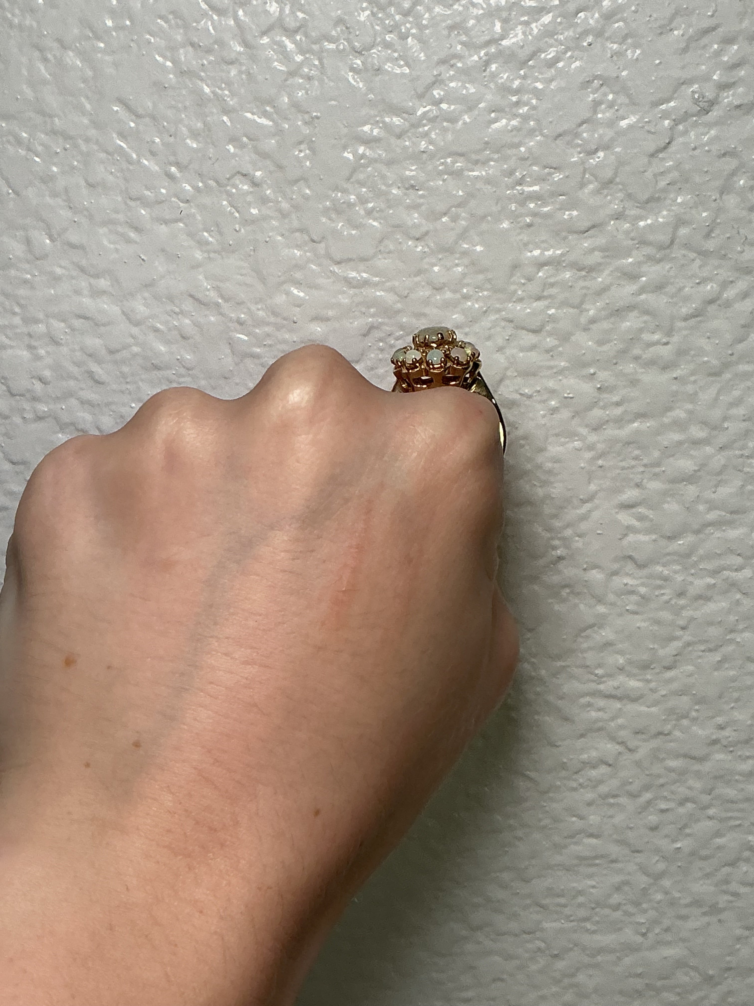14K Opal Cluster Ring