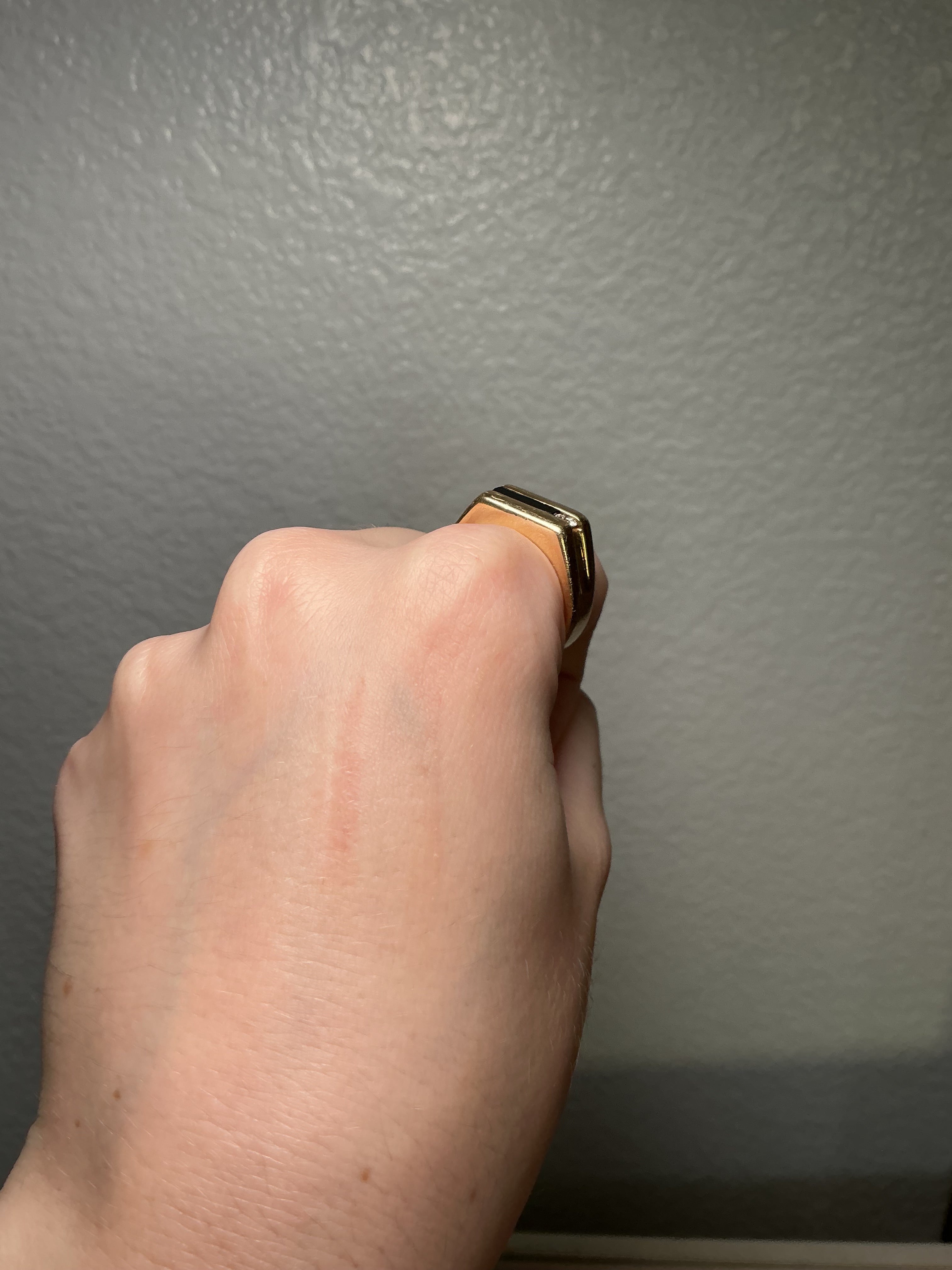14K Yellow Gold Diamond & Onyx Signet Ring