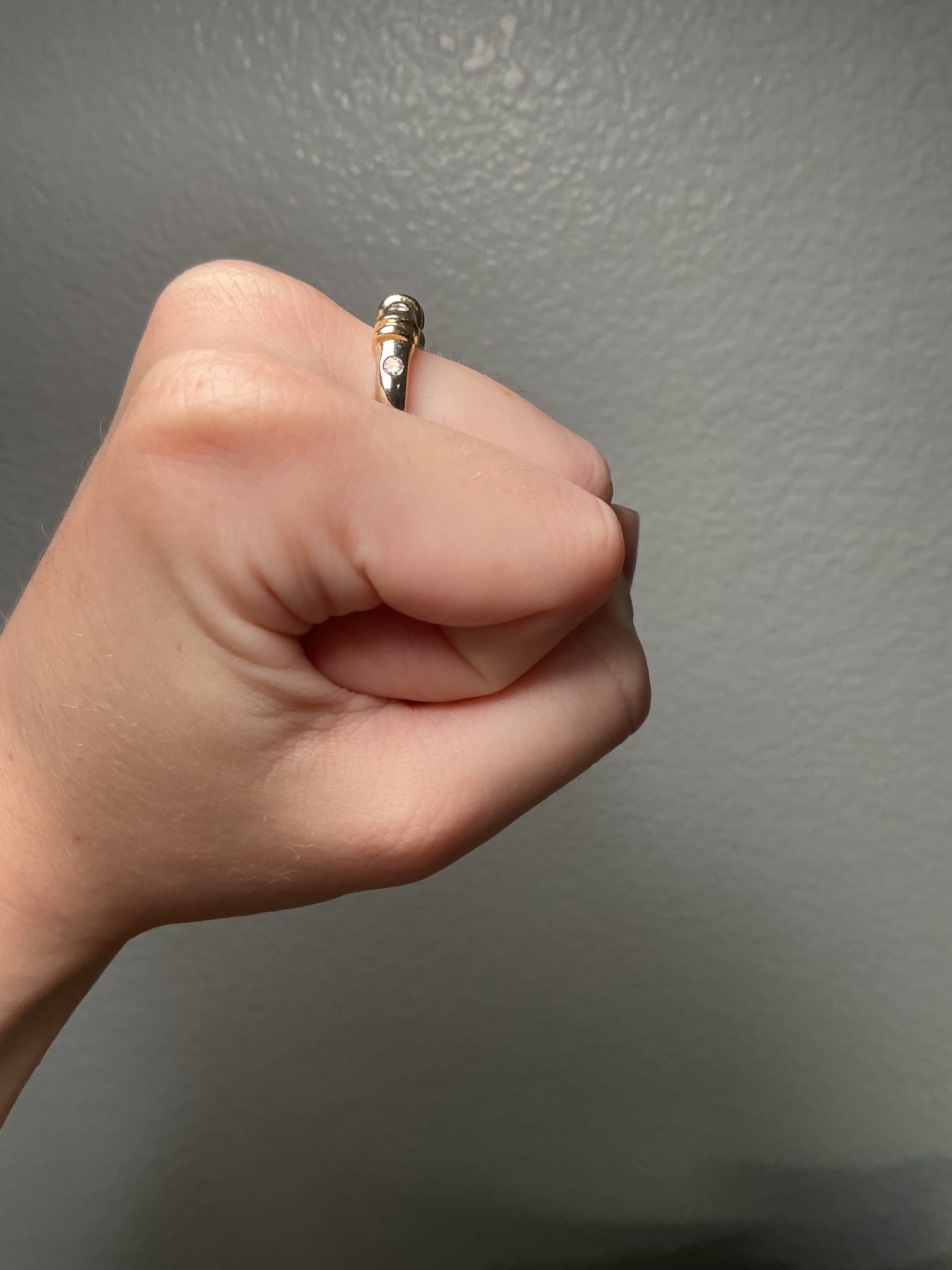 14K Two-Tone Diamond Stacker Ring