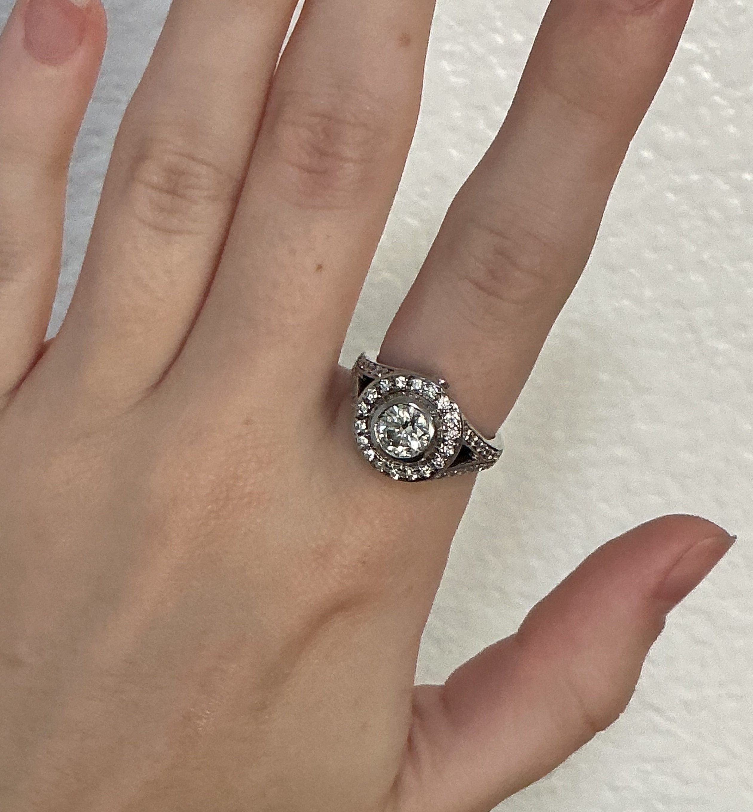 Diamond White Gold Halo Ring