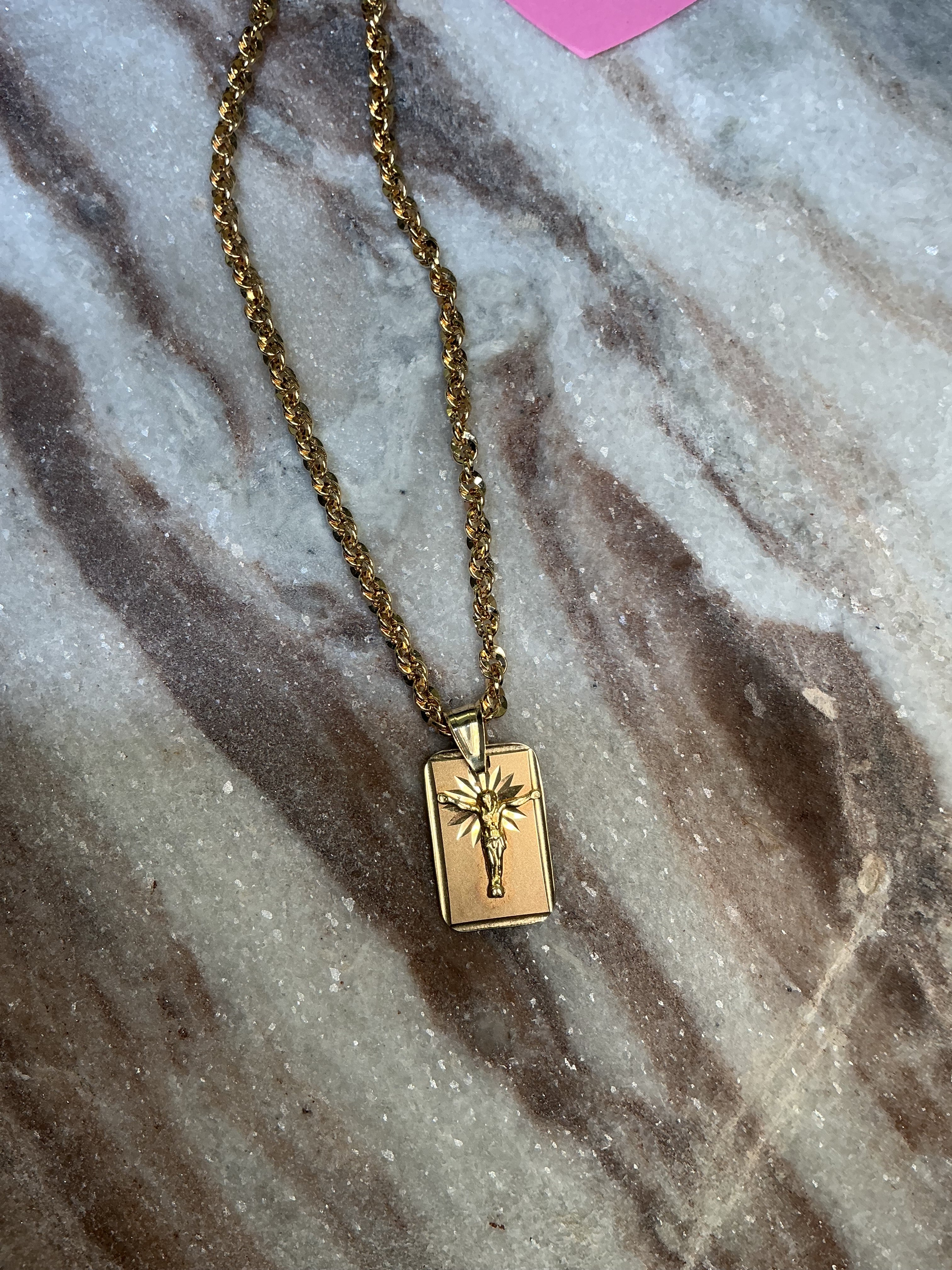 14K Gold Vintage Crucifix Pendant