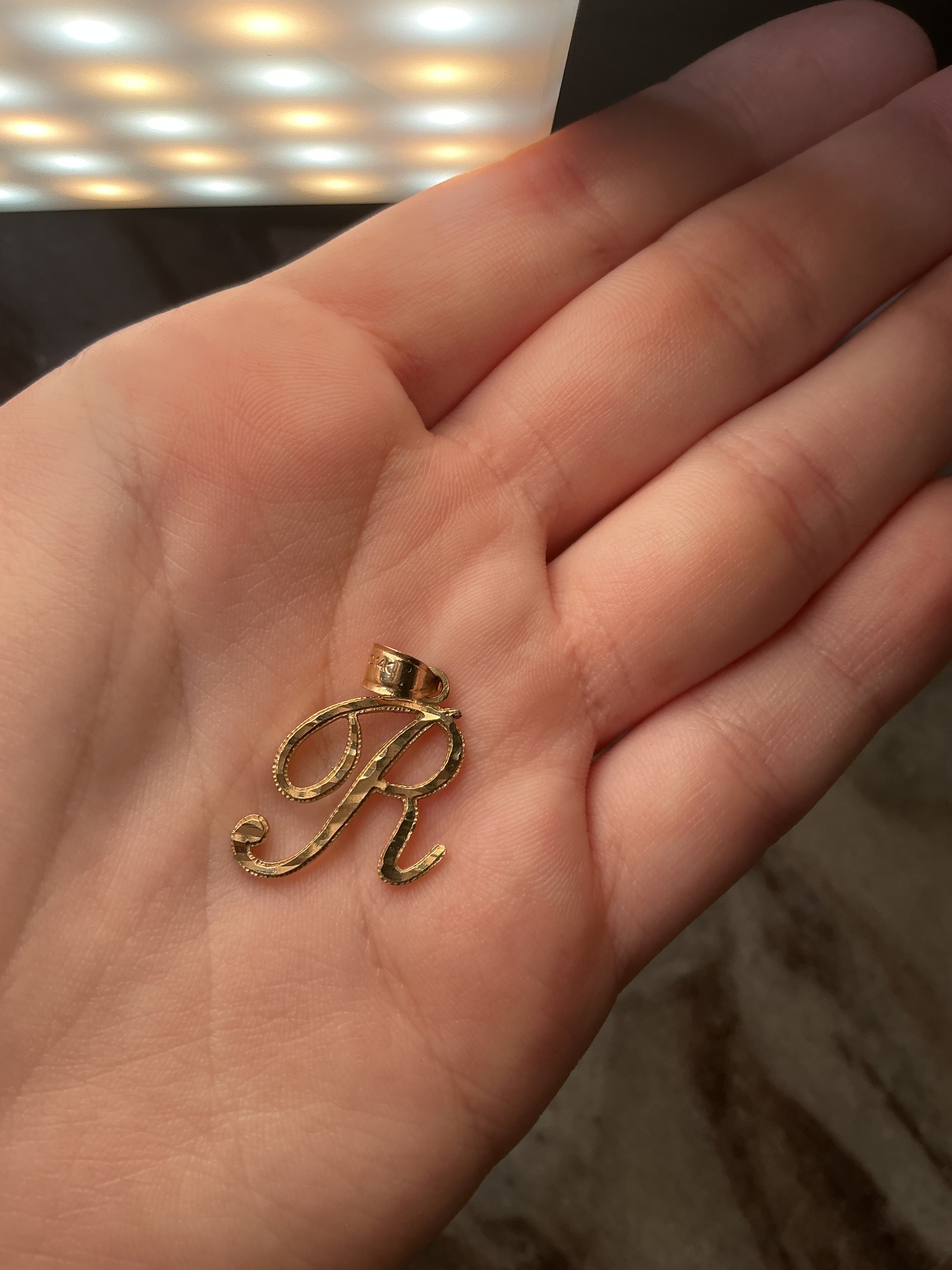Vintage Script “R” Initial Charm